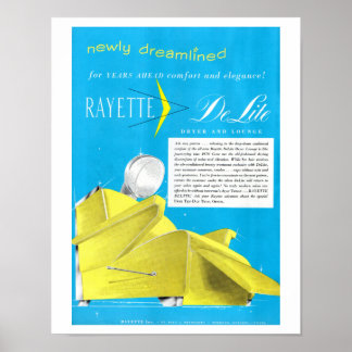 Rayette Hair Dryer Beauty Shop Art van de   1950 Poster