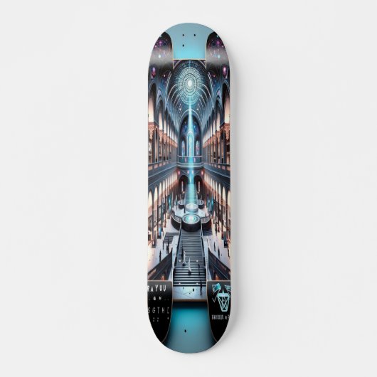 "Raygun Gothic Futuristic Art Museum Deck" Skateboard (Voorkant)