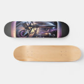 "Raygun Gothic Futuristische Cityscape Deck" Skateboard (Horizontaal)