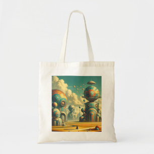Raygun Gothic Wonderland - Levendige Retro-Toekoms Tote Bag
