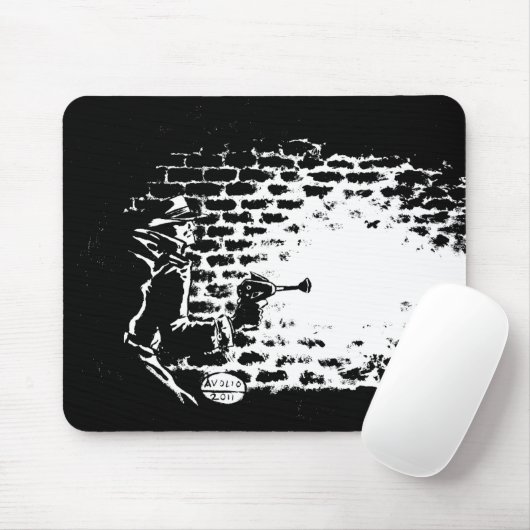 Raygun Noir muispad, kunstwerk van Michael Avolio Muismat (Met muis)