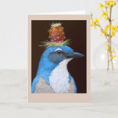 Raymond de westerne scrub jay card kaart (Gele Bloem)