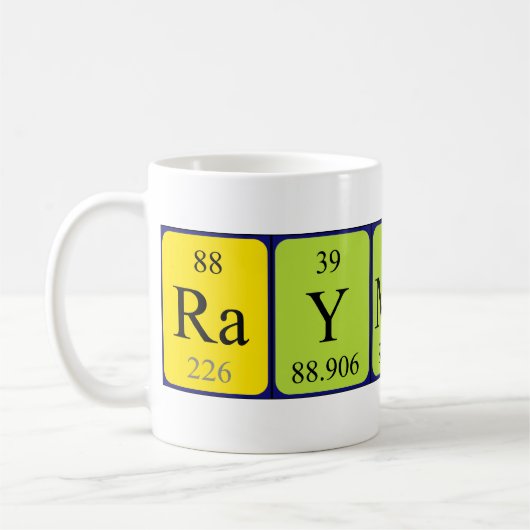 Raymond nom de table périodique mug (Gauche)