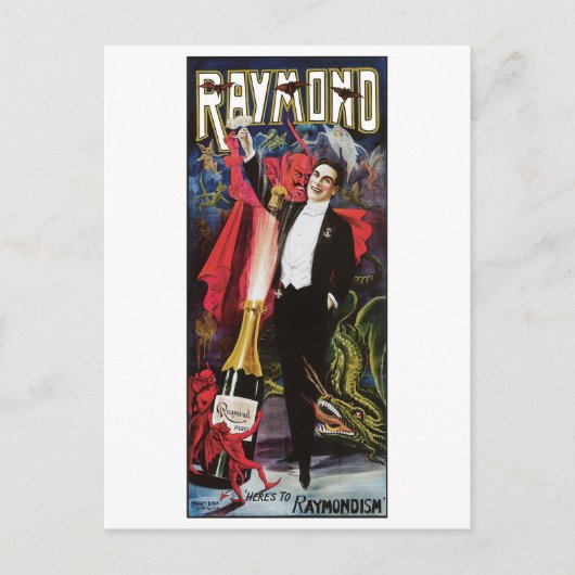 Raymond The Great ~ Magicia  Magic Act Briefkaart (Voorkant)