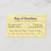 Rayon de crèche de soleil/de carte de visite de (Dos)