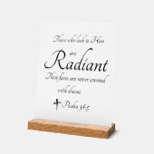 Rayon en lui Symbole acrylique avec bloc de bois (Angle)