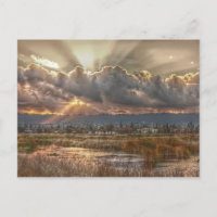 Rayons au coucher du soleil Carte postale