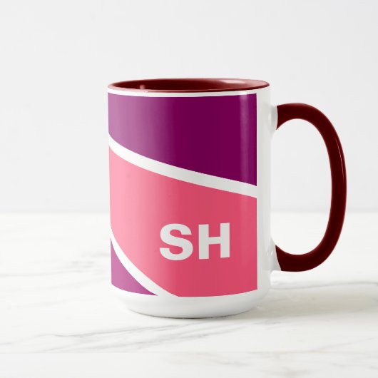 Rayons colorés Mugs monogrammes personnalisés (Droite)
