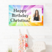 Rayons colorés Photo personnalisée Bannière de fêt (En situation)