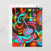 Rayons cosmiques - Carte postale Art Abstrait (Devant / Derrière)