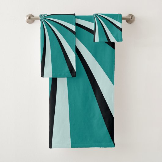 Rayons de soleil bleu, turquoise et noir de style  (En situation)