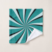 Rayons de soleil bleu, turquoise et noir de style  (Gant de toilette)