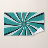 Rayons de soleil bleu, turquoise et noir de style  (Serviette à main)