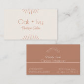 rayons de soleil en terre cuite et crème carte de (Devant / Derrière)