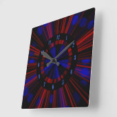Rayons Rouge Et Bleu De Mur Clair Horloge (Angle)