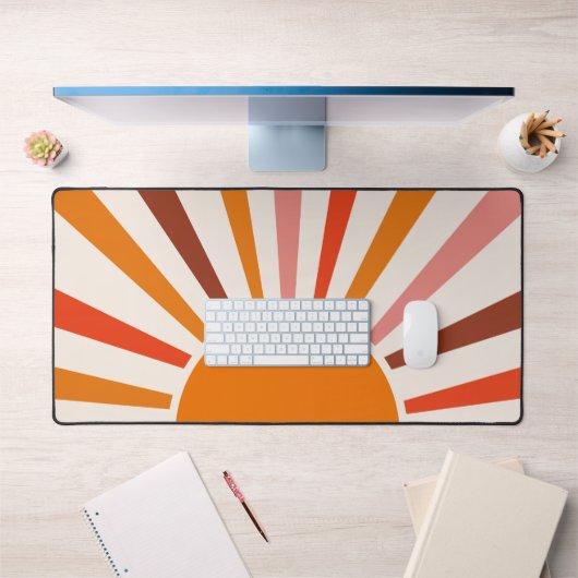Rayons Soleil Rétro Coucher Soleil Orange Jaune Ro (Bureau 1)