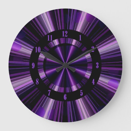 Rayons Violets De Mur Clair Horloge (Recto)