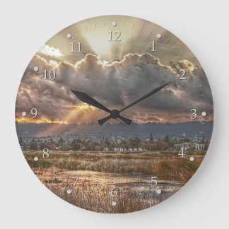 Rays bij zonsondergang grote klok