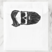 Ray's black bearded skull rechthoekige sticker (Tas)