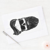 Ray's black bearded skull rechthoekige sticker (Envelop)