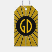 RAYS BUTTON Gold + uw foto, tekst, monogram Cadeaulabel (Voorkant)
