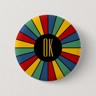 RAYS BUTTON I + uw foto, tekst, monogram