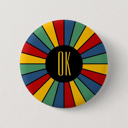 RAYS BUTTON I + uw foto, tekst, monogram (Voorkant)