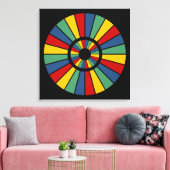 RAYS BUTTON I + uw foto, tekst, monogram Canvas Afdruk (Insitu (Woonkamer))
