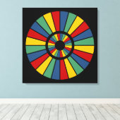 RAYS BUTTON I + uw foto, tekst, monogram Canvas Afdruk (Insitu (Houten vloer))
