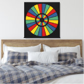 RAYS BUTTON I + uw foto, tekst, monogram Canvas Afdruk (Insitu (Slaapkamer))