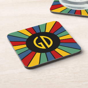 RAYS BUTTON I + uw foto, tekst, monogram Onderzetter