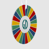 RAYS BUTTON I + uw foto, tekst, monogram Ornament (voorkant)