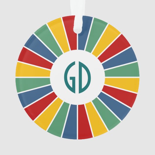 RAYS BUTTON I + uw foto, tekst, monogram Ornament (achterkant)