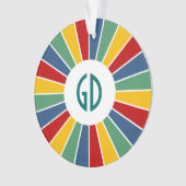 RAYS BUTTON I + uw foto, tekst, monogram Ornament (voorkant)