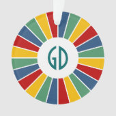 RAYS BUTTON I + uw foto, tekst, monogram Ornament (voorkant)