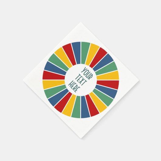 RAYS BUTTON I + uw foto, tekst, monogram Servetten (Hoek)