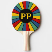 RAYS BUTTON I + uw foto, tekst, monogram Tafeltennisbatje (Voorkant)