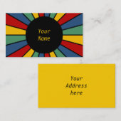 RAYS BUTTON I + uw foto, tekst, monogram Visitekaartje (Voorkant / Achterkant)