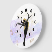 *~* Rays Crystals Cosmic Black Gold Goddess Moon Grote Klok (Hoek)