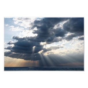 rays en wolken foto afdruk