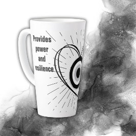 Rays, Heart, Black Evil Eye Protection monogram | Latte Mok