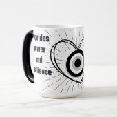 Rays, Heart, Black Evil Eye Protection monogram | Magische Mok (Voorkant links)