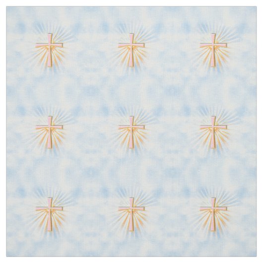 Rays of Light Religious Cross Stof (Swatch)