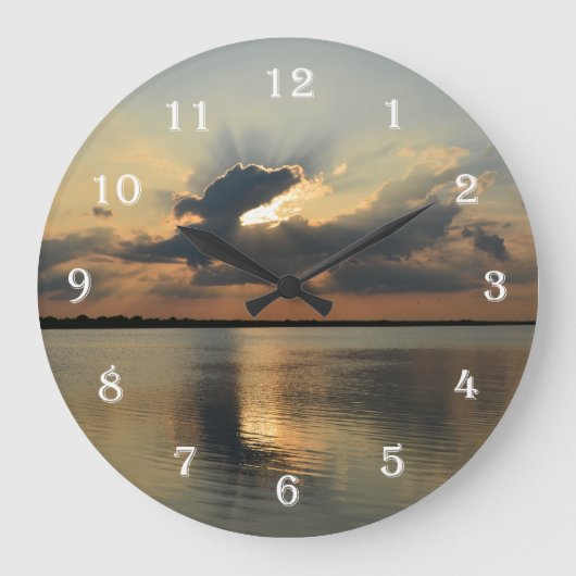 Rays of Sun Sunset Wall Clock Grote Klok (Voorkant)
