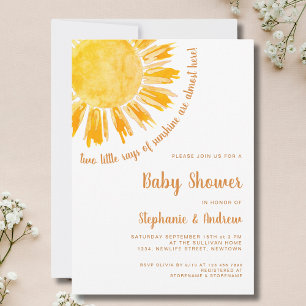 Rays of Sunshine Couples Twins Baby shower Kaart
