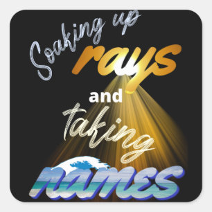 Rays opnemen en Names Summertime innemen Vierkante Sticker