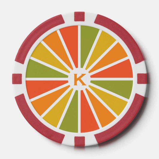 Rays Patroon aangepaste monogram poker chips (Voorkant)