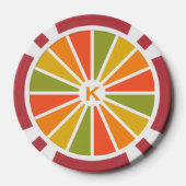 Rays Patroon aangepaste monogram poker chips (Achterkant)