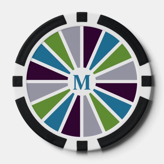 Rays Patroon aangepaste monogram poker chips (Voorkant)