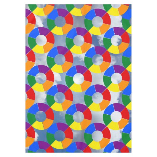RAYS RAINBOW FLAG BUTTON + uw achtergrond Tafelkleed (Voorkant)